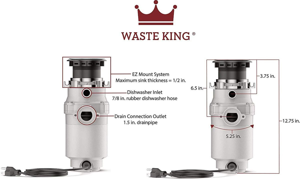 Waste King L-1001 quick installation features EZ mount for fast setup