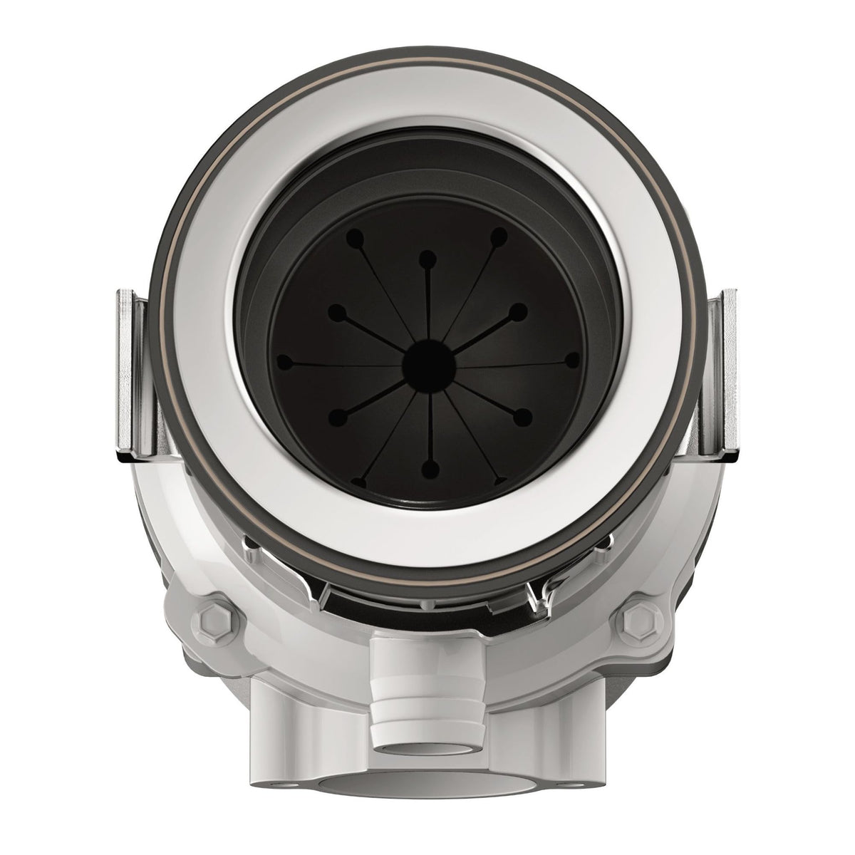 Waste King L-1001 front-mounted reset button for quick recovery