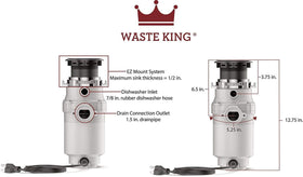 Waste King L-111 pre-installed power cord enables quick plug-in setup
