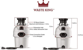 Waste King Legend 3200 stainless grind chamber emphasizes corrosion-resistant components.