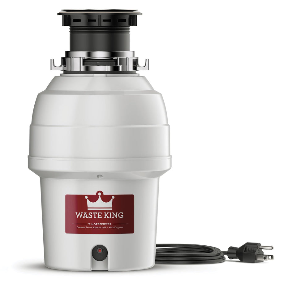 Waste King Legend 3200 top view showing compact under-sink footprint for tight kitchens.