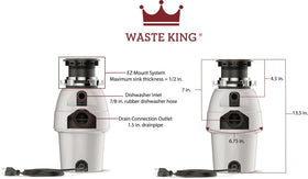 Waste King Legend 2600 swivel impellers minimize jams during disposal.