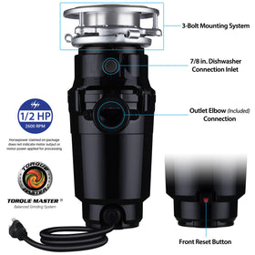 WASTEMAID 1/2 HP compact disposal ideal for small kitchens and quick cleanup