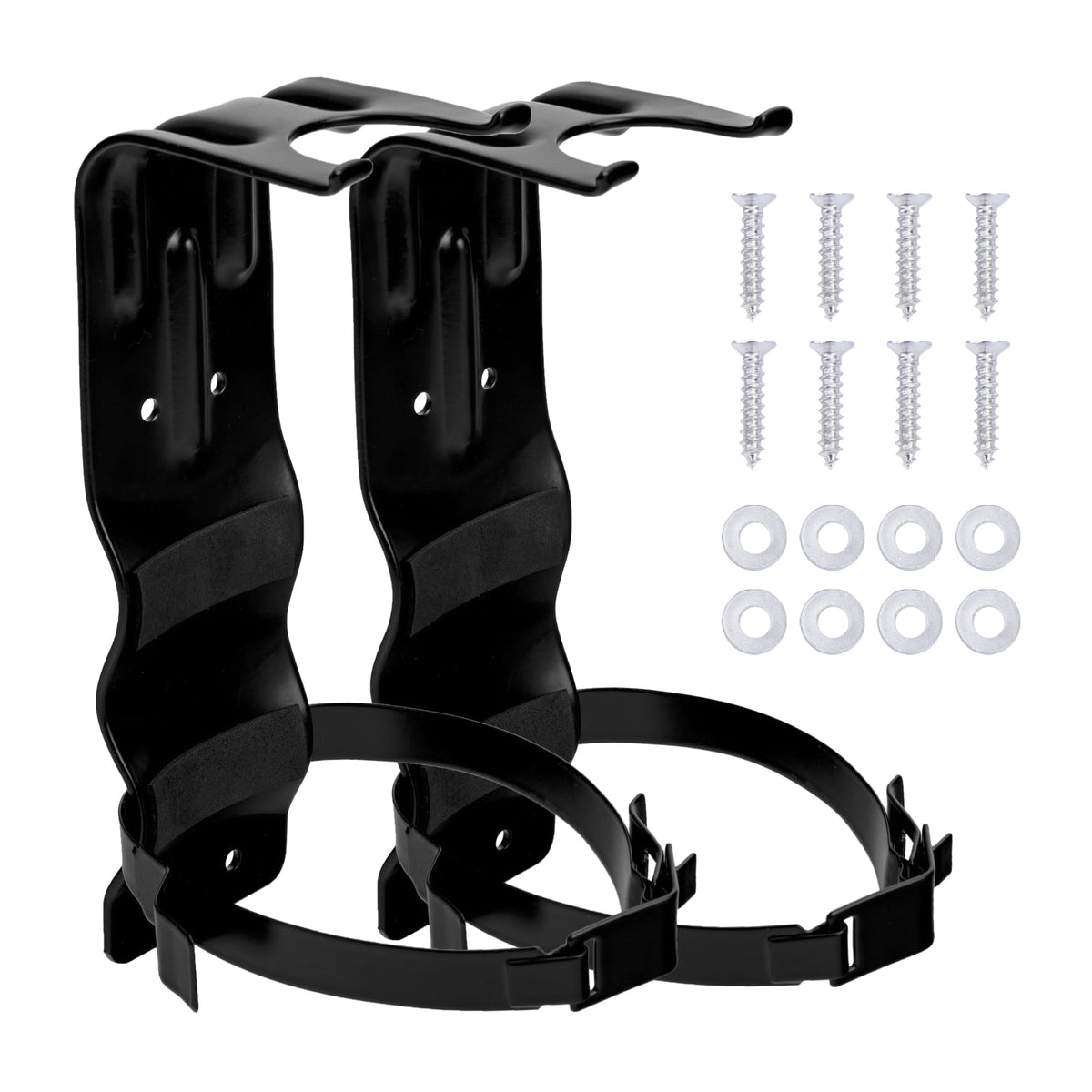 Watayo 2-pack fire extinguisher brackets, front view, secure mounting option.