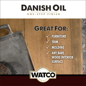 Watco finish dries to touch in about six hours for quick projects.