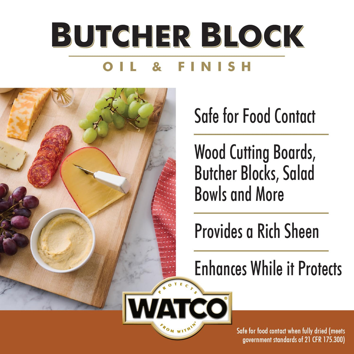 Watco rich-sheen-wood enhances natural grain with durable protection.