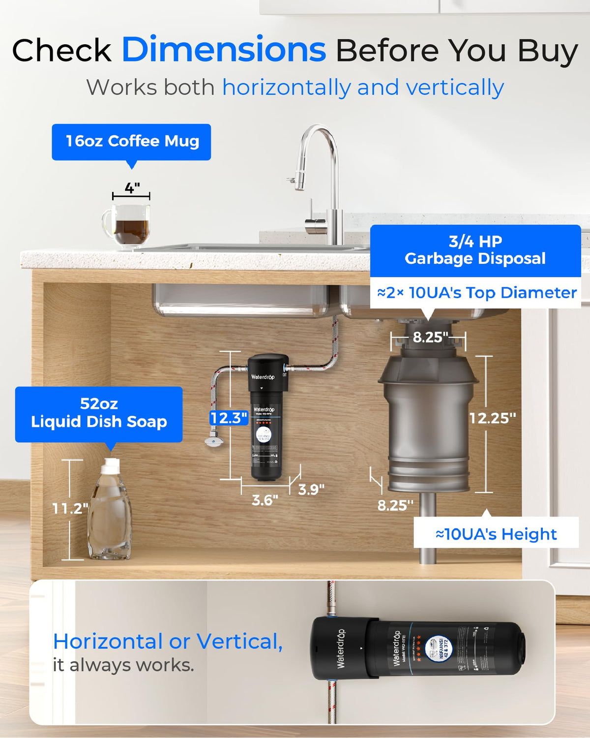 Waterdrop 10UA long-life filter up to 12 months.