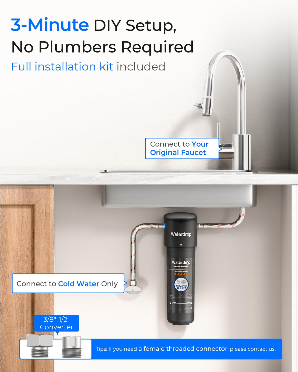 Waterdrop 10UA versatile filtration for drinking, cooking, cleaning.