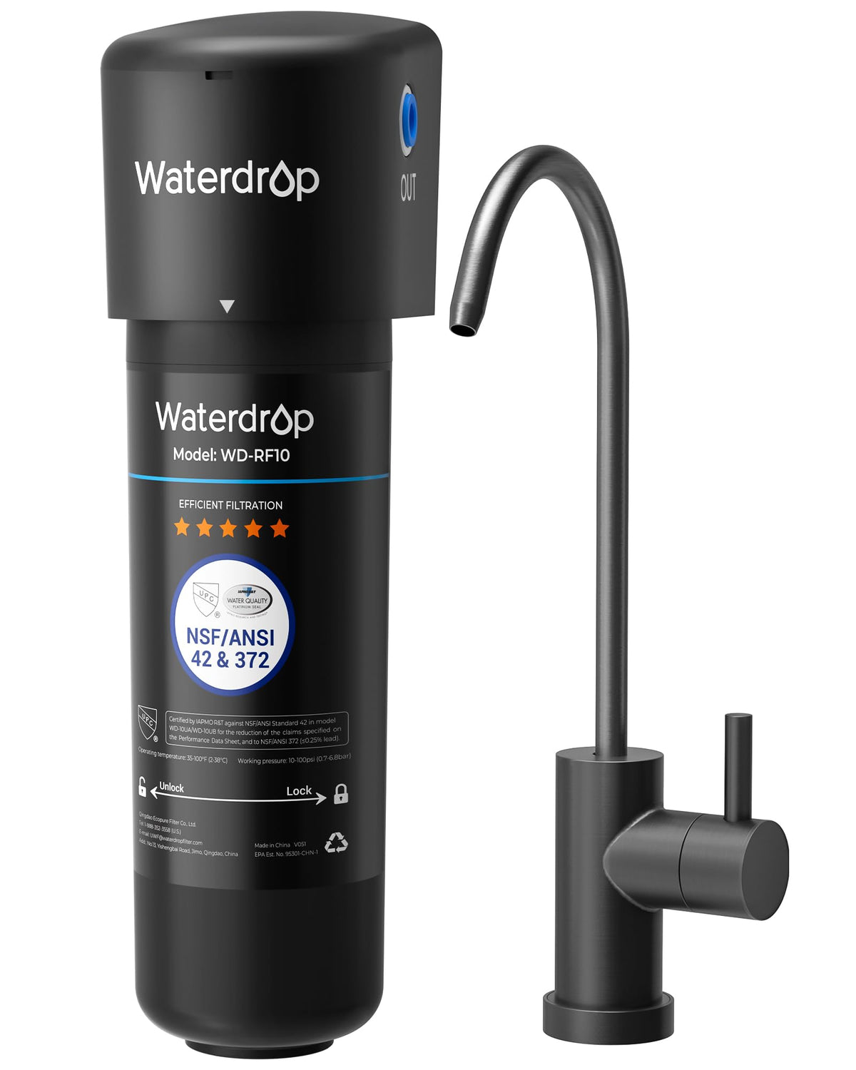 Waterdrop 10UB-B under-sink system during installation for quick setup