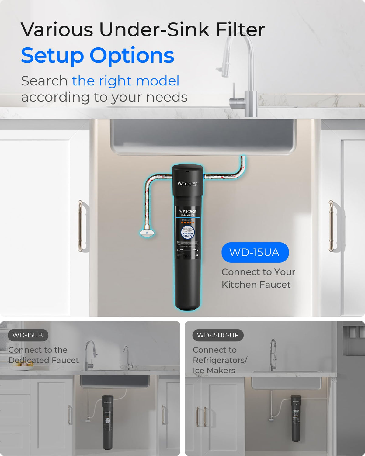 Waterdrop 15UA improves taste and odor for fresher water
