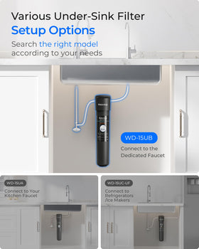 Waterdrop 15UB cold-water-only setup connected to cold supply