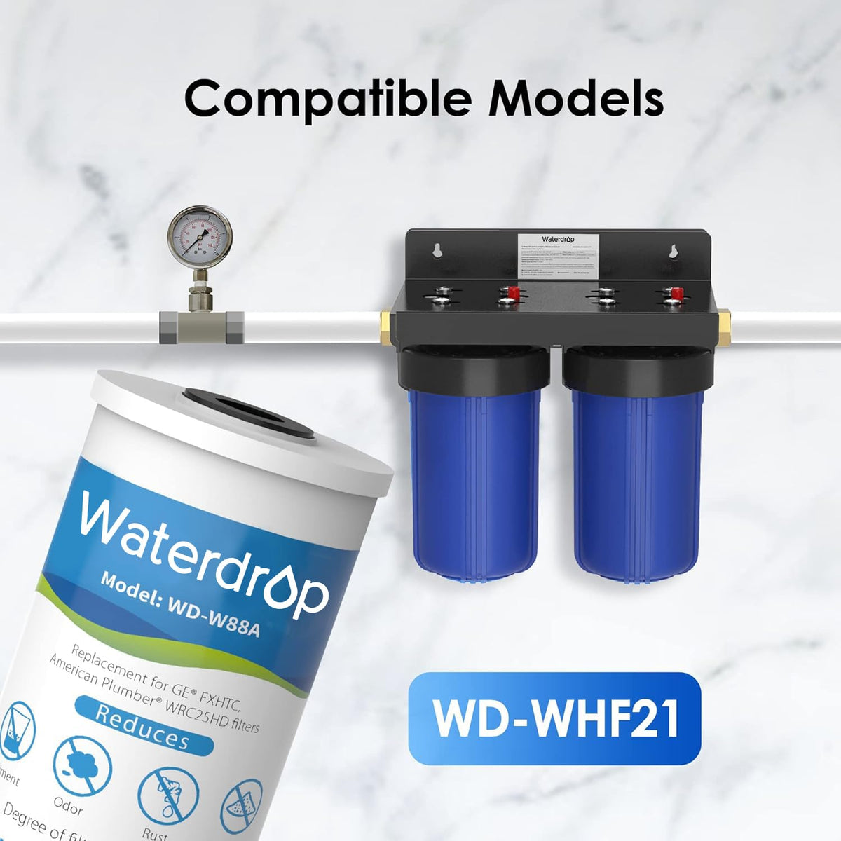 Waterdrop 30,000-gallon lifespan visual signals long-lasting performance