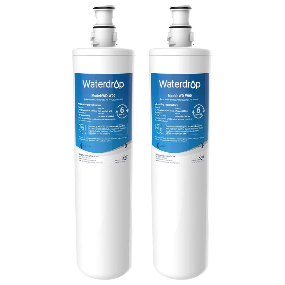 Waterdrop 3US-MAX-F01 under-sink filter installed for cleaner-tasting water at tap