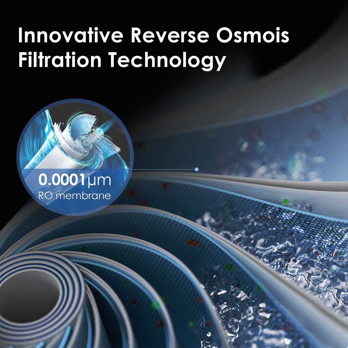 Waterdrop A1-RO 12-month life cycle image suggests long-lasting filtration.