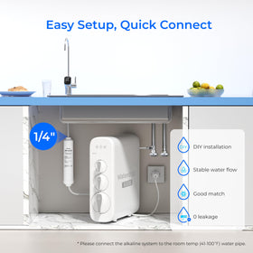 Waterdrop ALK35 RO system compatibility emphasizes easy under-sink use.