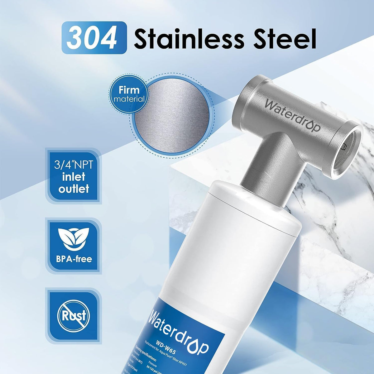 Waterdrop AP431/AP430SS cartridge lasts up to six months under normal use.