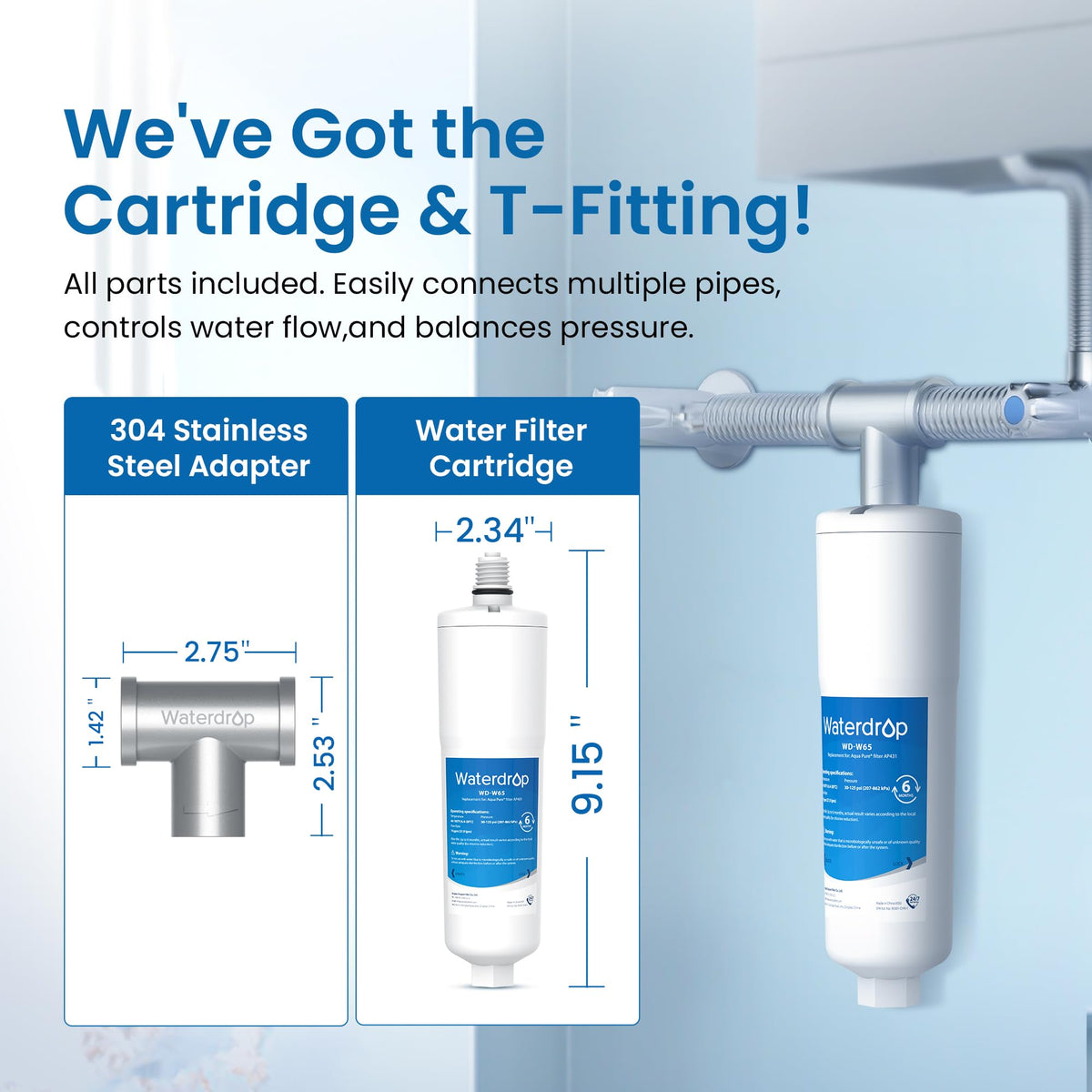 Waterdrop AP431/AP430SS high flow performance maintains steady home-wide supply.