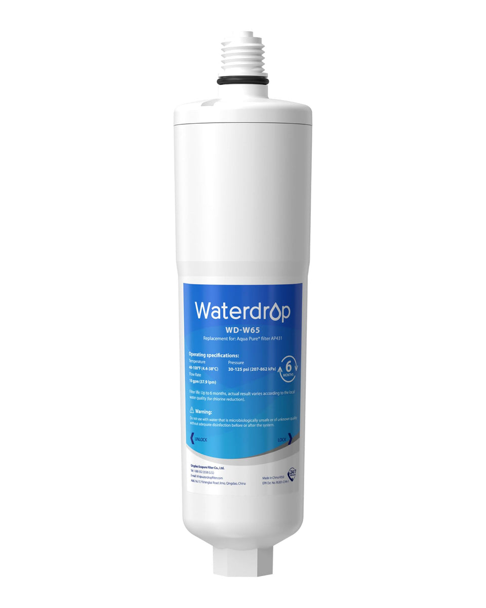 Waterdrop AP431 replacement cartridge for scale protection in home appliances.