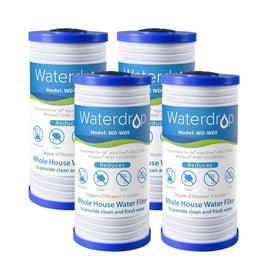 Waterdrop AP810 sediment filter cartridge for replacement in a home filtration system.