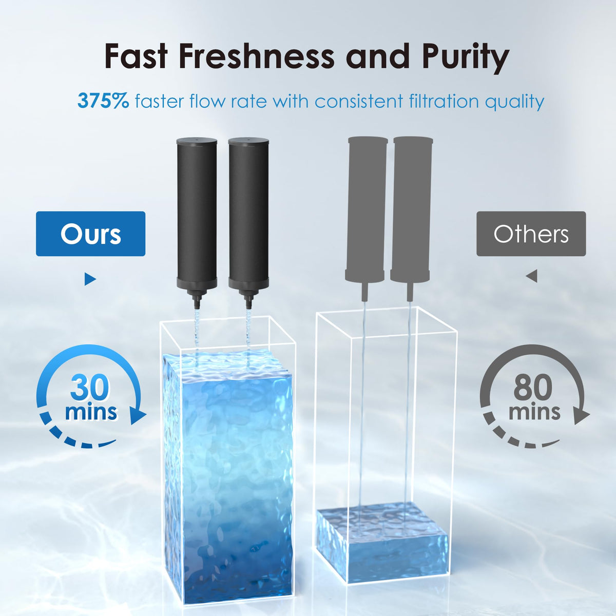 Waterdrop Black Carbon Filter for travel use enhances on the go water quality.