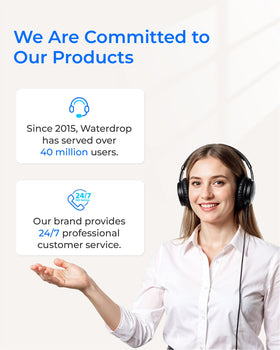 Waterdrop BPA-free and lead-free materials for safer use.