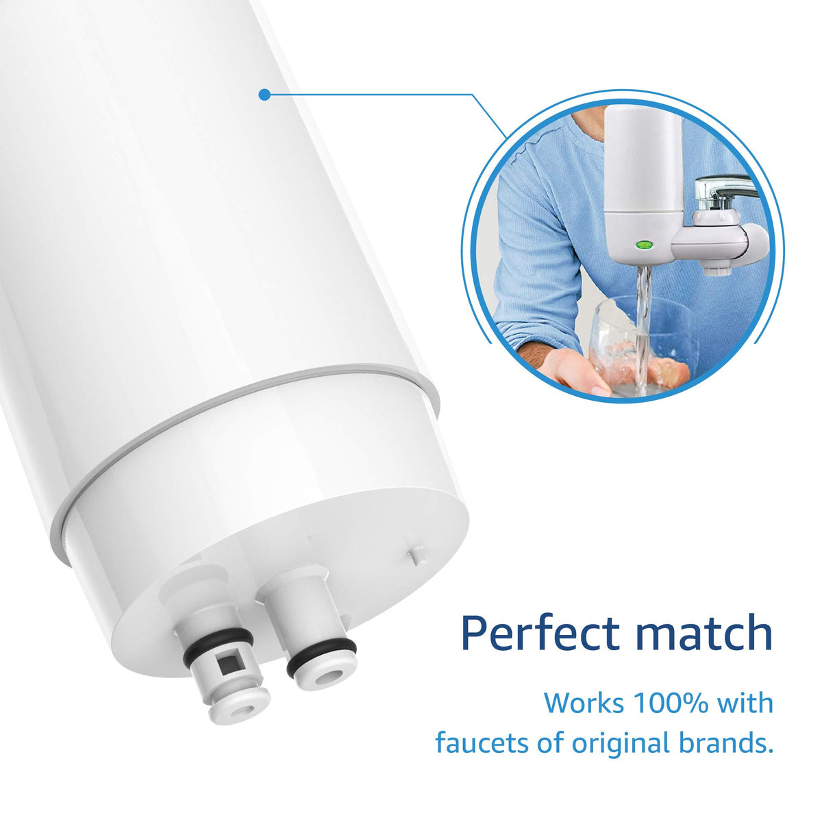 Brita compatibility note for Waterdrop faucet filter.