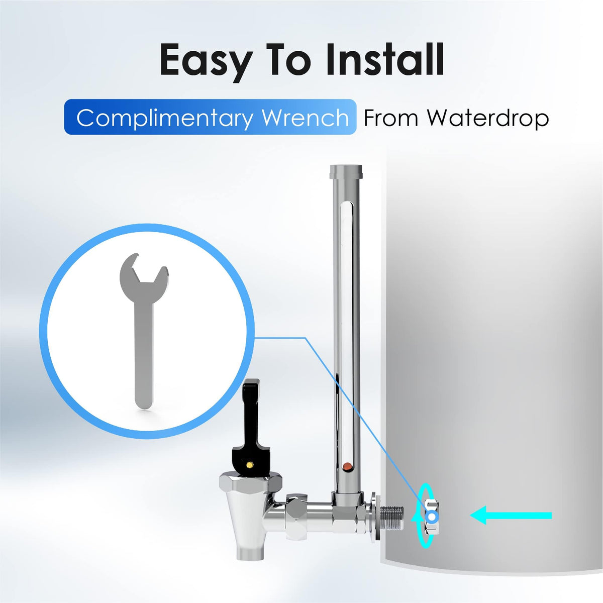Waterdrop BS10 leak-free connection minimizes drips at the joint.