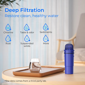 Waterdrop C10 filter showing tool-free installation for PUR pitchers