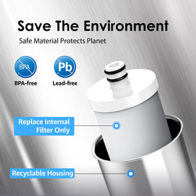 Waterdrop C3 recyclable housing reduces waste and supports sustainability.