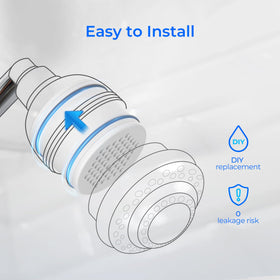 Waterdrop filter installs without tools for Culligan shower heads.