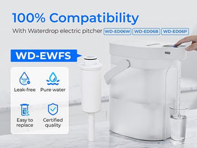 Waterdrop EWFS filter softens water for better taste in the pitcher