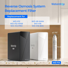 Waterdrop F1A under-sink RO system installation shows compact, organized setup