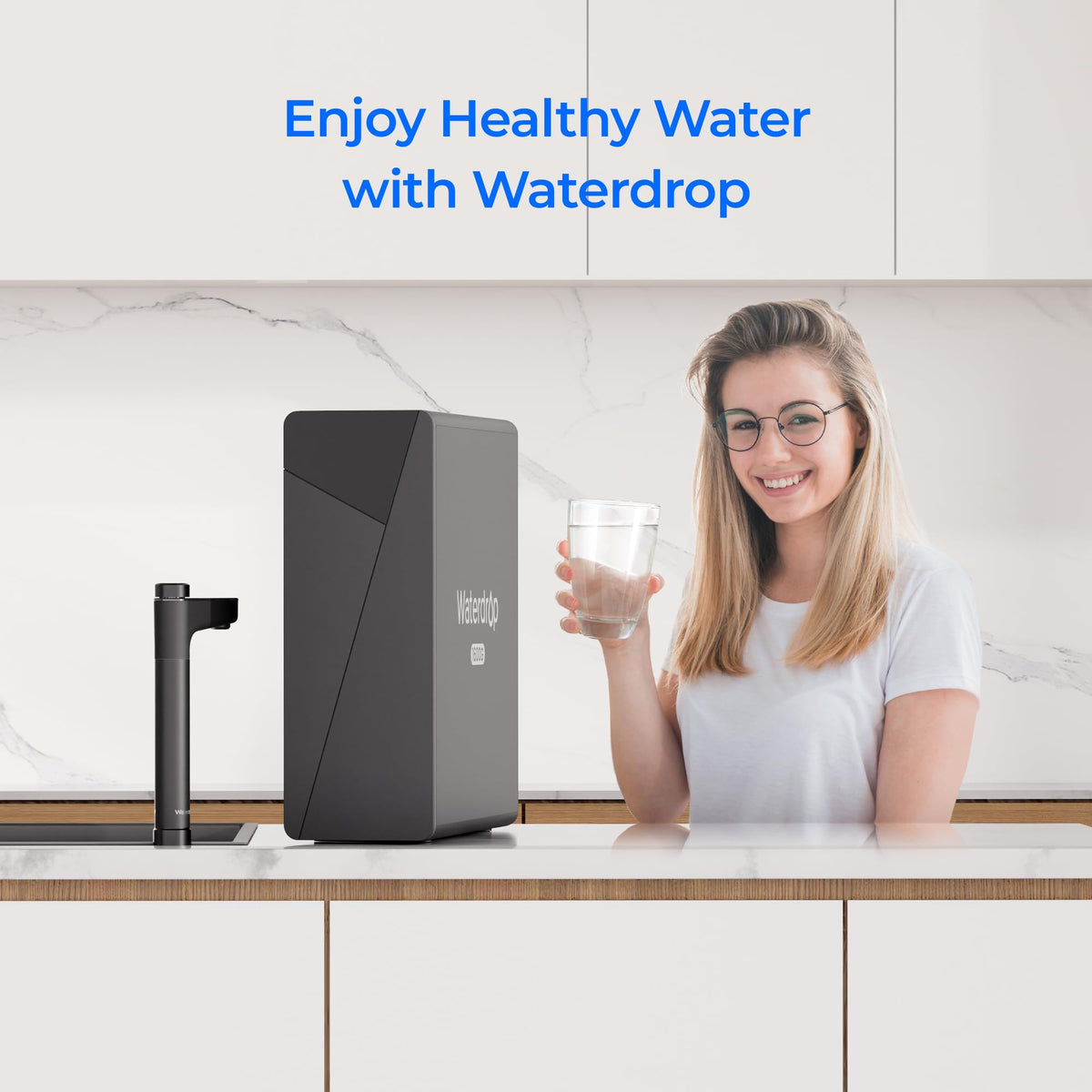 Waterdrop F2 filter suited for tankless RO setups with steady water supply.