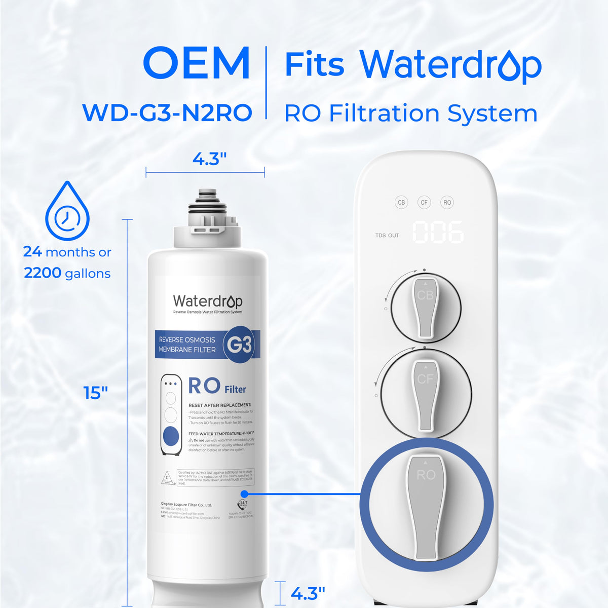 Waterdrop filter twist replacement demonstration.