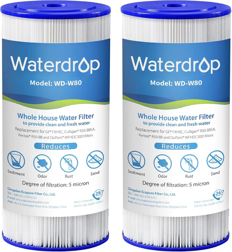 Waterdrop FXHSC whole house filter pack 2 for clean, steady water flow