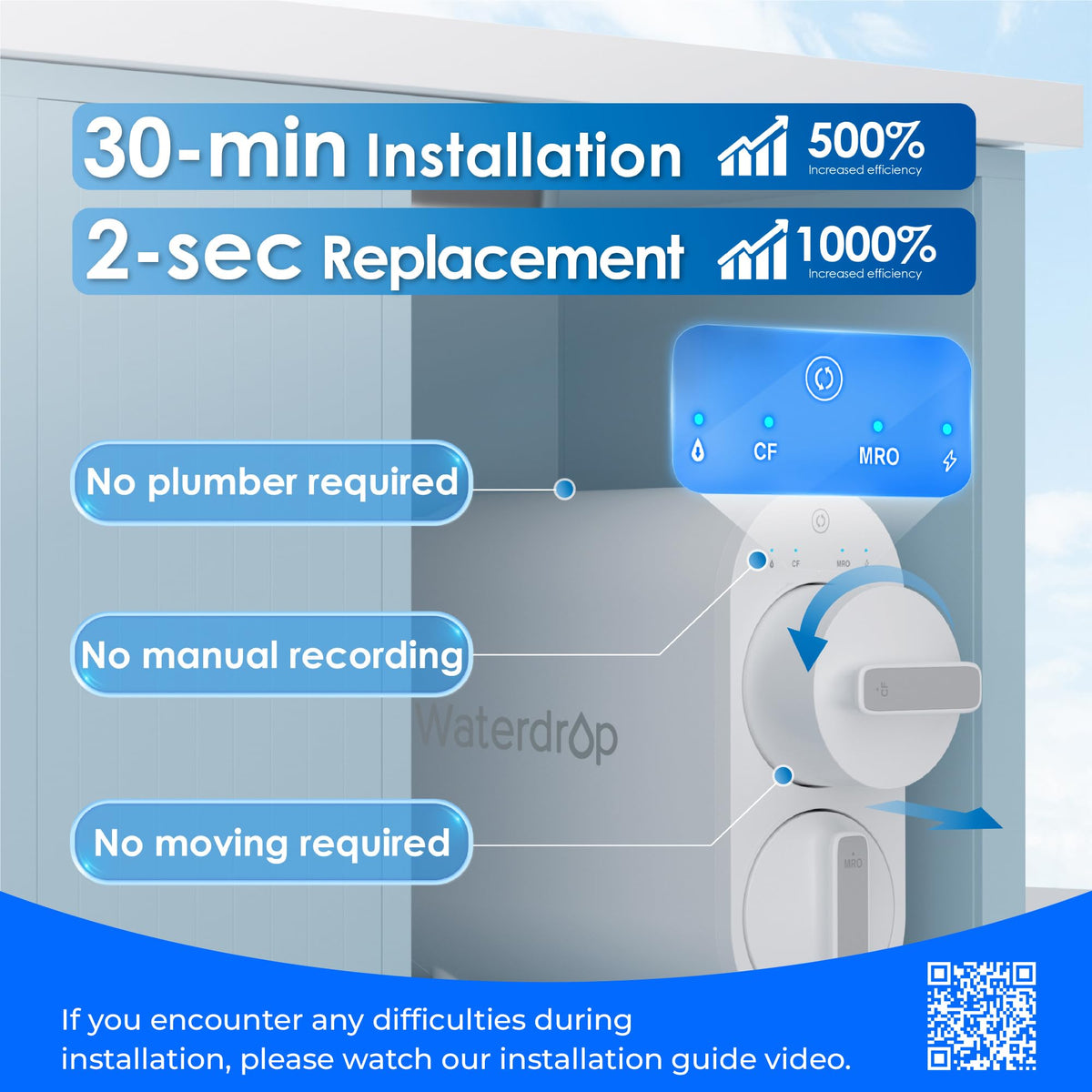 Waterdrop G2 noise-reduced housing signaling quiet operation