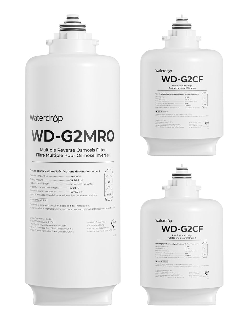 Waterdrop G2CFRO filter pack with G2MRO for long-lasting purified water.
