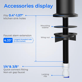 Waterdrop G2FCT-BLK integrated base design reduces leakage risk during installation.