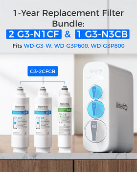 Waterdrop G3-N1CF filter, first stage helps remove sand and rust for clearer water.