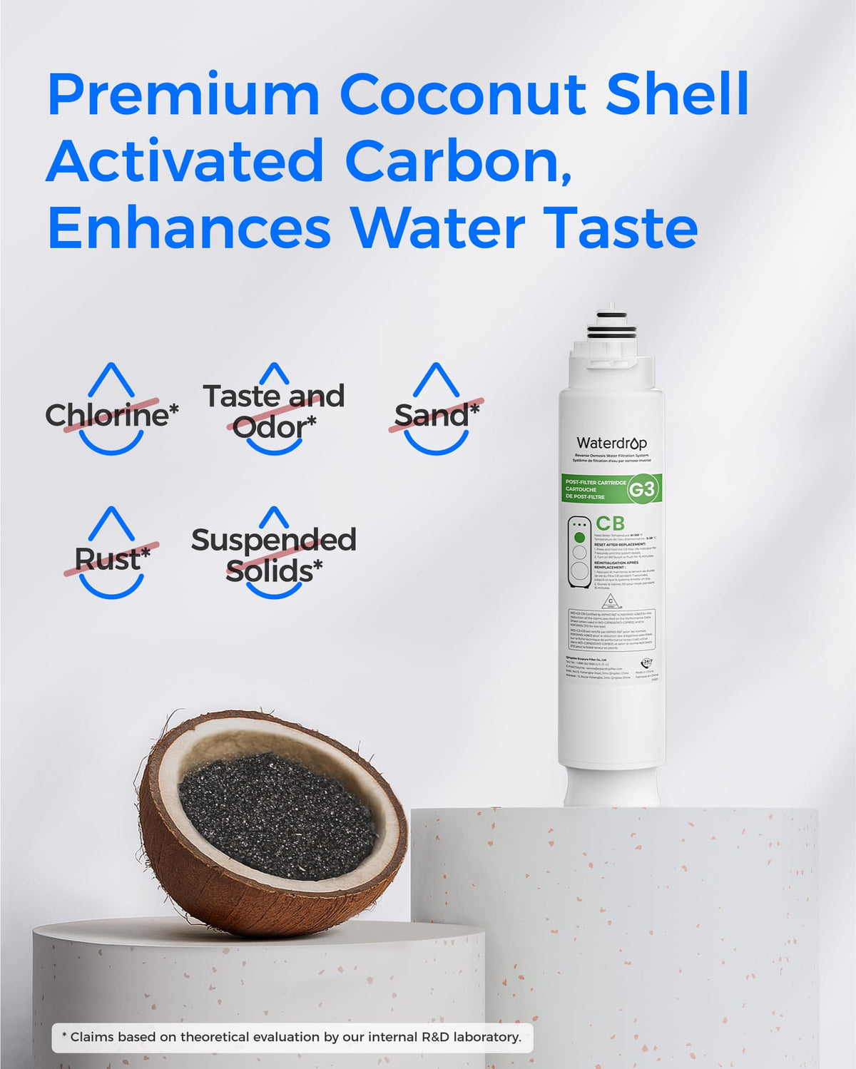Waterdrop G3-N3CB filter installed in RO system for clean water