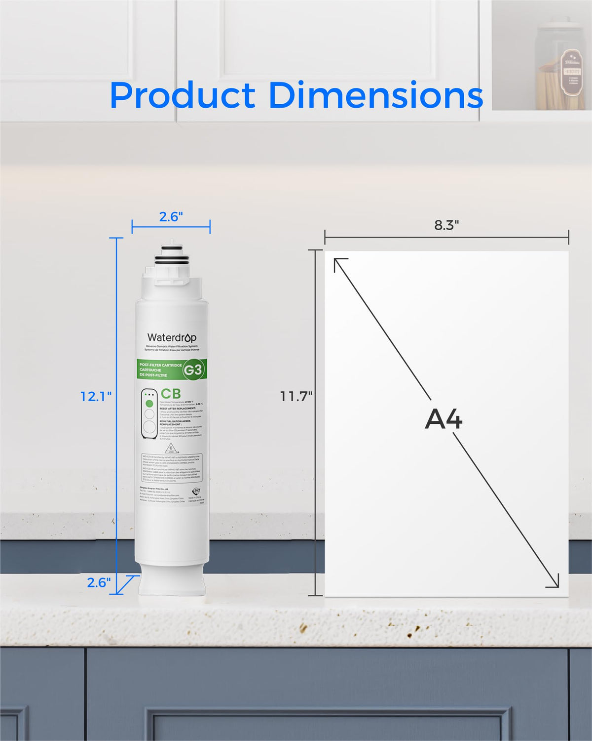 Waterdrop G3-N3CB packaging highlighting 12-month lifespan