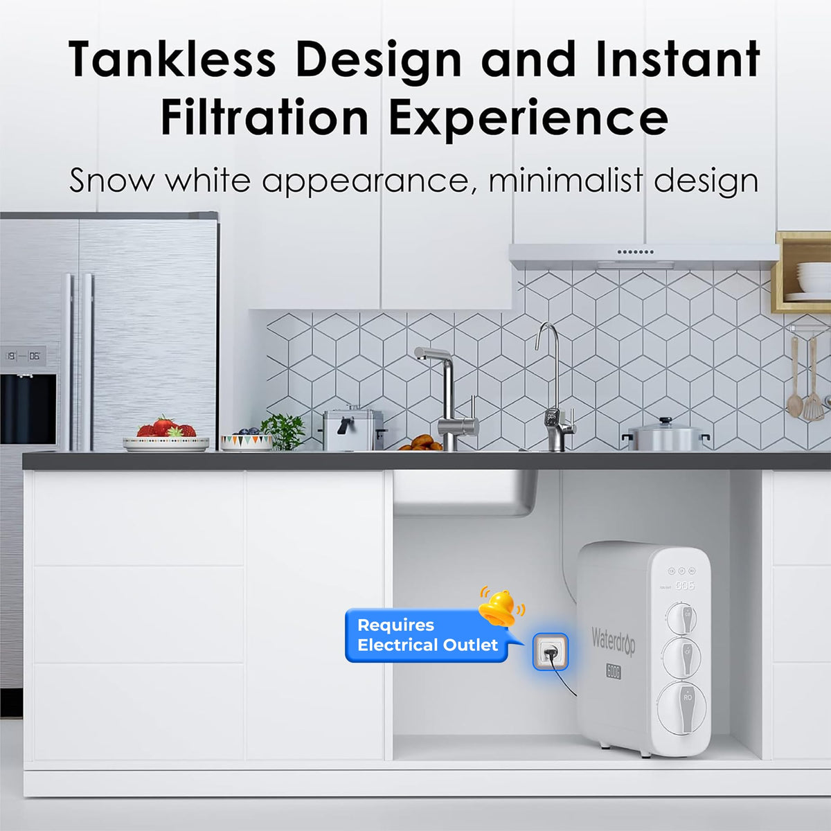 Waterdrop G3P600 compact footprint fitting under-sink spaces