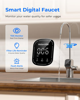 Waterdrop G3P800 purified water dispensing delivers a cup of water quickly.