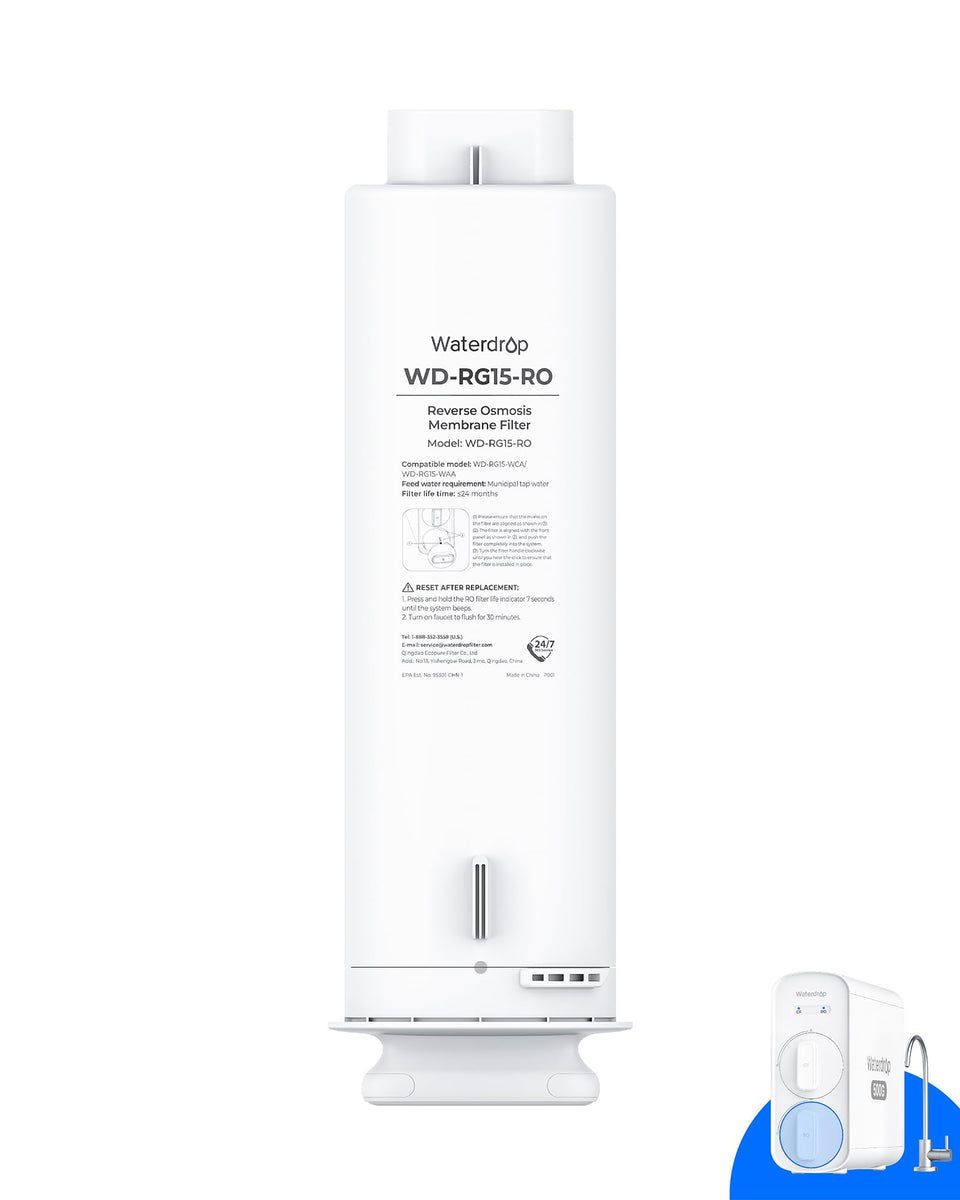 Waterdrop G5P500-RO filter packaging shows easy upgrade for better water quality
