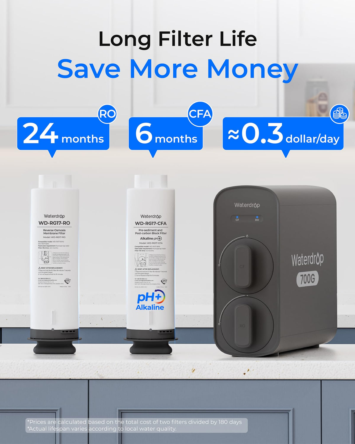 Waterdrop G5P700A enables quick, purified water in a busy kitchen setting.