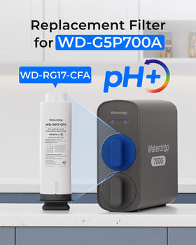 Waterdrop G5P700A-CF alkaline mineralization graphic balances water pH around 7.5