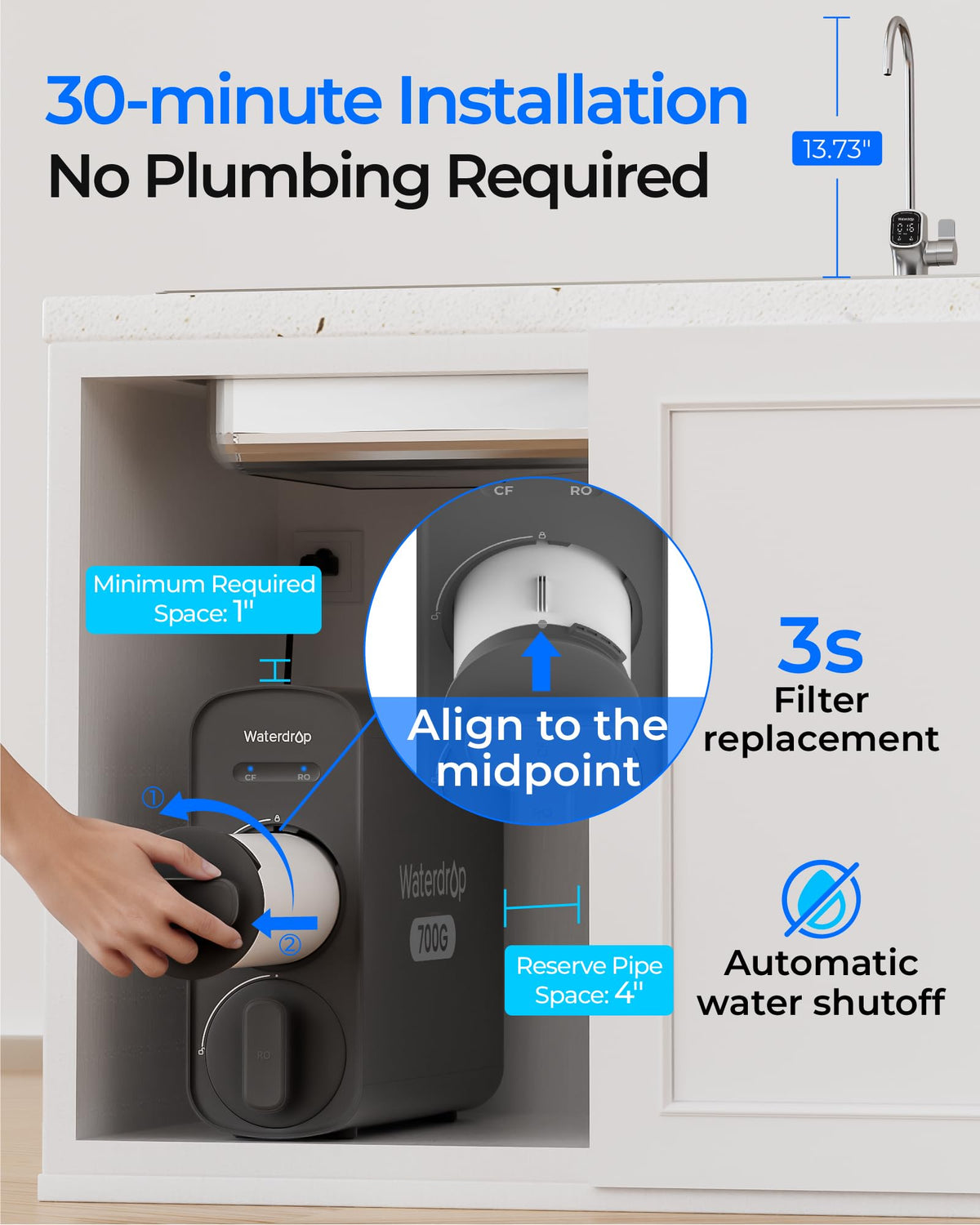 Waterdrop G5P700A NSF/ANSI 58 and 372 certifications support filtration trust.