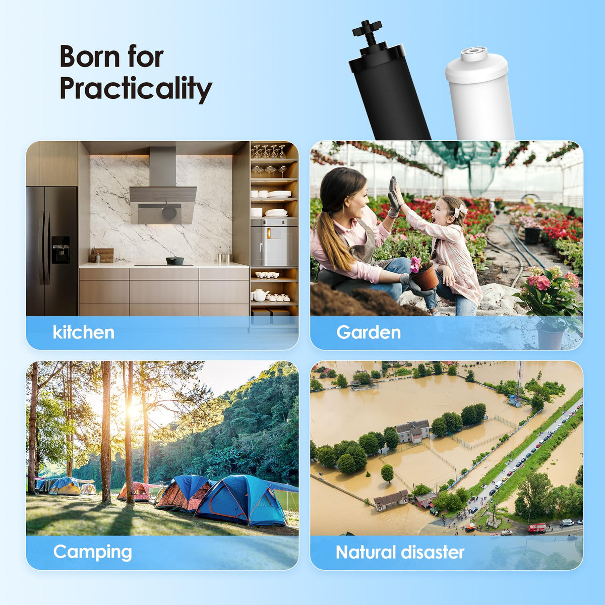 Waterdrop gravity filters deliver consistent water taste for daily hydration.