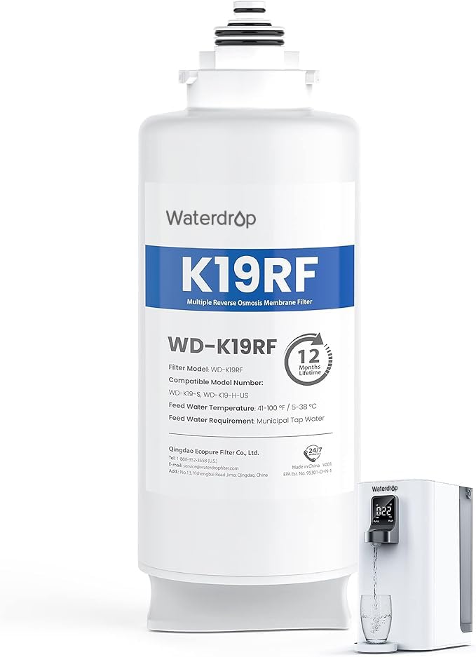 Waterdrop K19RF filter replacement ready for quick swap and clean-tasting water.