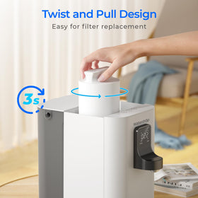 Waterdrop K19RF packaging emphasizes easy replacement and long-lasting filtration.